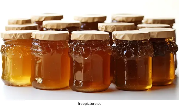Honey Jars with Honeycomb Patterns