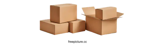 [Transparent Background PNG]Stacked Cardboard Boxes for Shipping and Storage