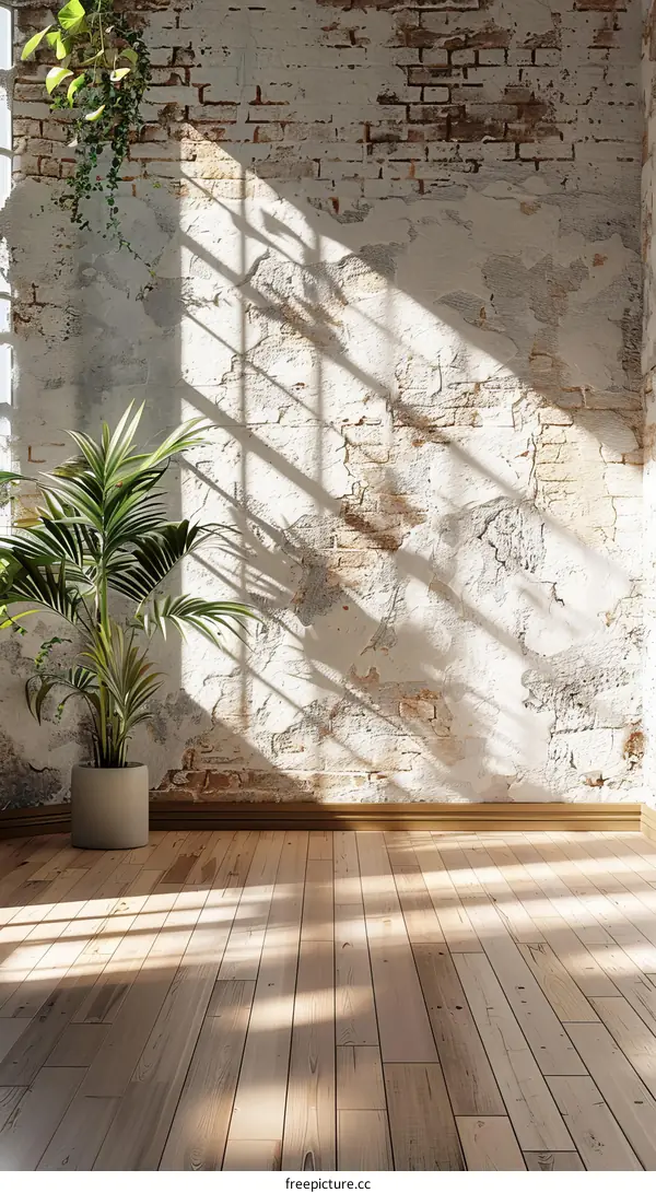 Rustic Interior with Sunlight and Plants