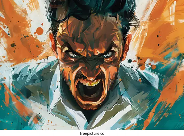 Portrait of a man with a beard and a mustache