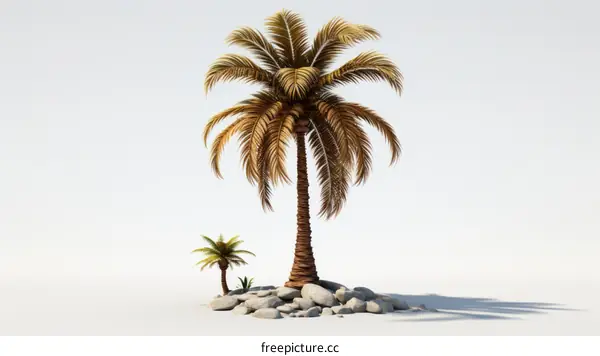 A Realistic 3D Render of a Palm Tree