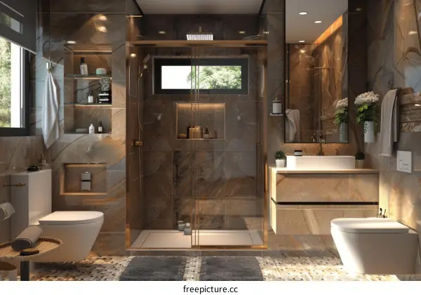 Modern Bathroom Interior Design With Shower
