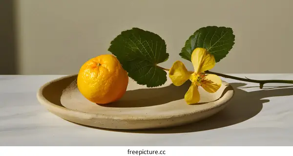 Still Life with Lemon and Flower
