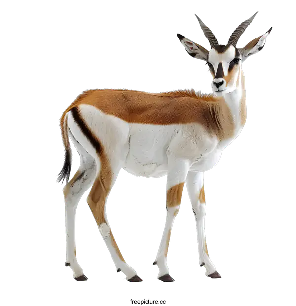 [Transparent Background PNG]Springbok on white background