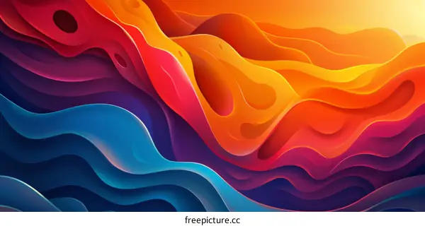 abstract colorful gradient waves background