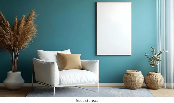 Modern Minimalist Interior Living Room Mockup