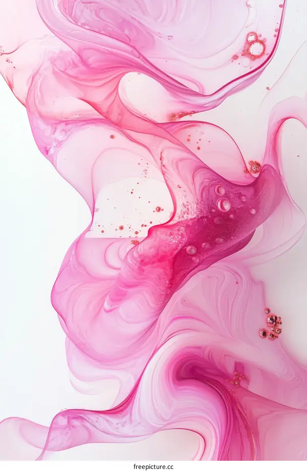 Abstract Pink Liquid Flow Art