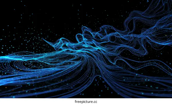 Abstract Digital Flowing Lines and Particles Design