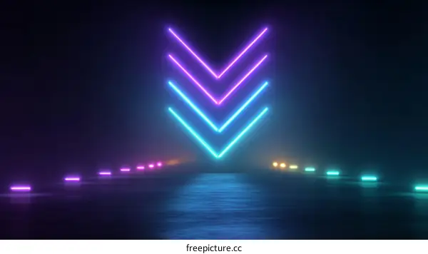 Neon Light Abstract Futuristic Scene