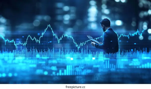 Businessman Analyzes Financial Charts in a Modern City