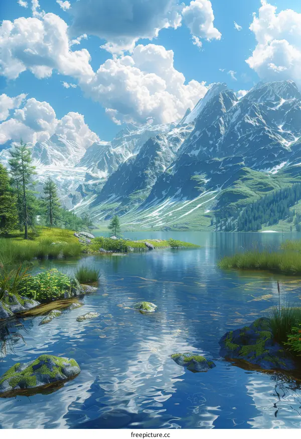 Tranquil Mountain Lake Reflection