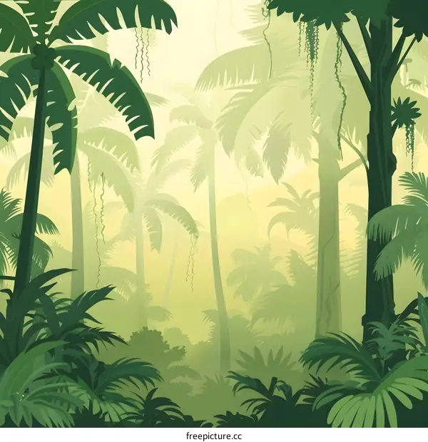 Tropical Rainforest Background Illustration