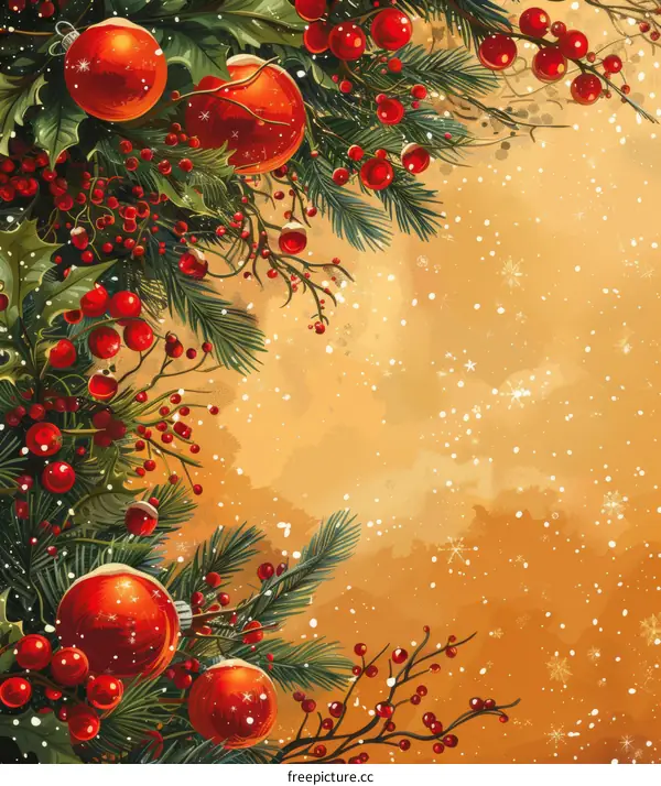 Christmas Decorations on a Festive Christmas Tree