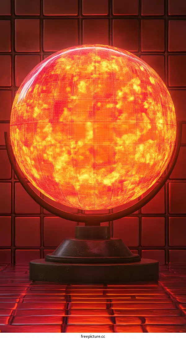 Burning Globe Decorative Item