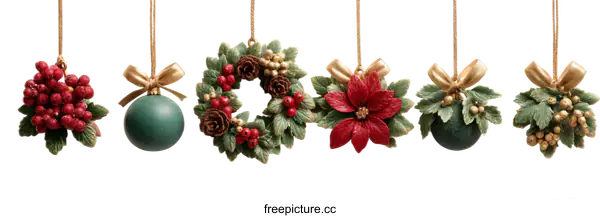 [Transparent Background PNG]Christmas Ornaments Collection Hanging Decorations