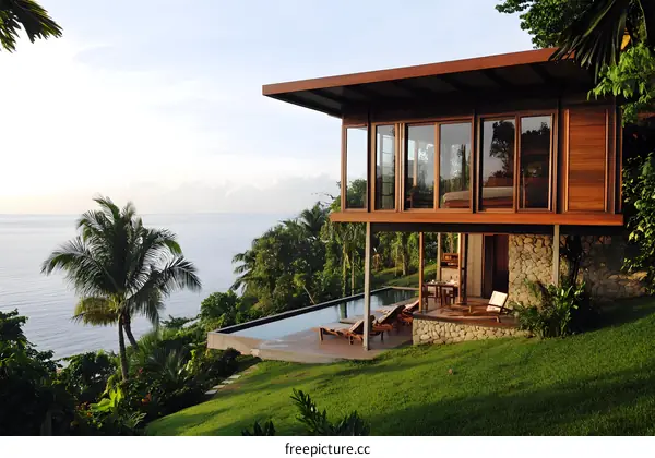 Modern Tropical House with Pool and Ocean View