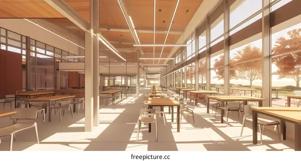 Modern Interior Design with Wooden Ceiling and Large Windows