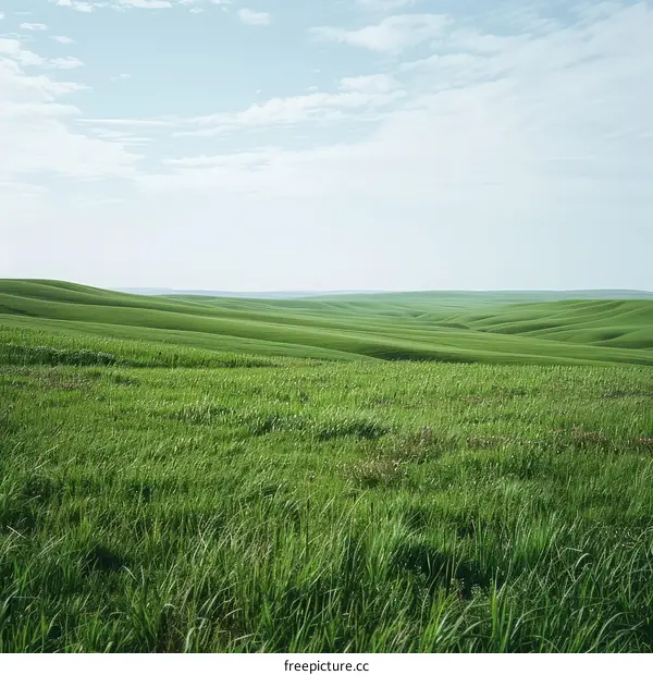 Serene Green Hills Under a Blue Sky