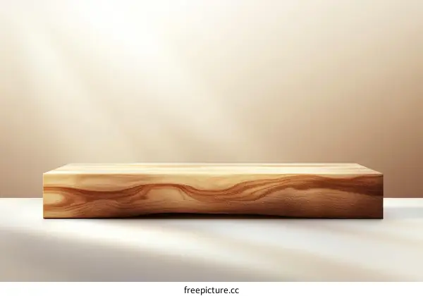 Wooden Display Platform with Soft Lighting