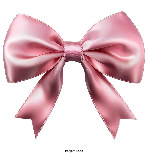 [Transparent Background PNG]Elegant Pink Satin Ribbon Bow