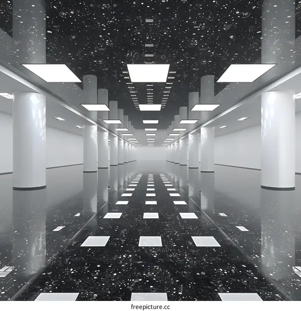 Modern Interior Design With Black And White Floor