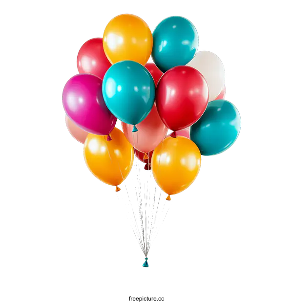 [Transparent Background PNG]Colorful Bunch of Party Balloons