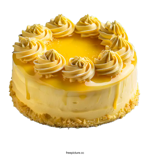 [Transparent Background PNG]Delicious Yellow Cake with Frosting