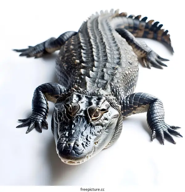 A close up of a crocodile