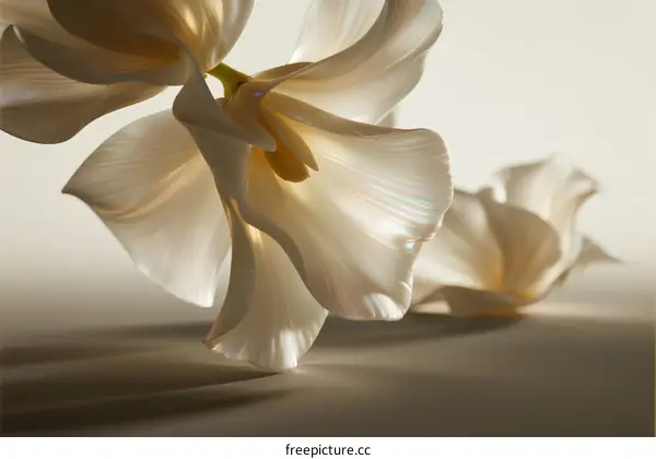 Ethereal White Tulips in Soft Natural Light with Subtle Shades