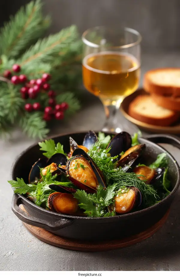 Delicious Roasted Mussels with Herbs