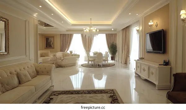 Luxury Living Room Interior Design with Elegant Details