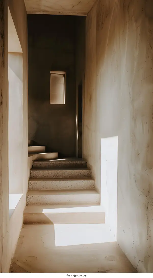 Minimalist Concrete Staircase with Light