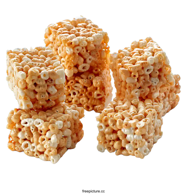 [Transparent Background PNG]Crispy Rice Treats on White Background
