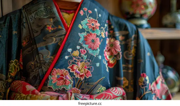 A kimono with beautiful embroidery