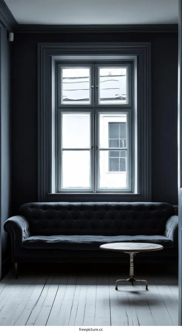 Dark Grey Living Room with a Classic Sofa