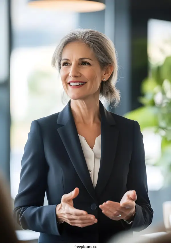 Confident Businesswoman Leading a Meeting