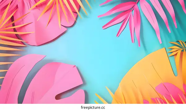 Tropical Leaf Background Abstract Art