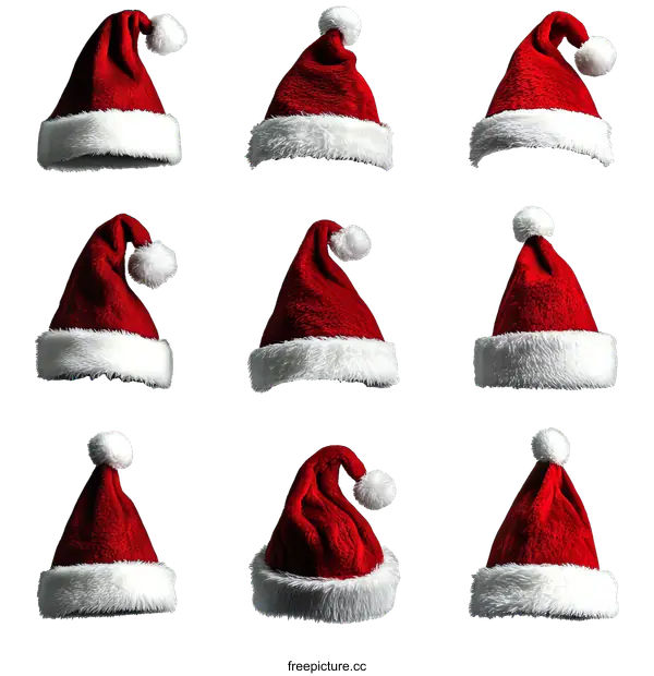 [Transparent Background PNG]Christmas Santa Hats Collection