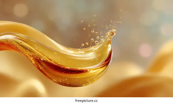 Golden Liquid Splash Abstract Art