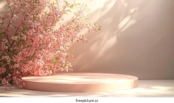 Pastel Pink Cherry Blossom Display Platform