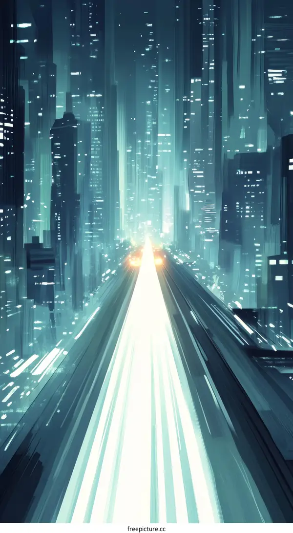 Futuristic Cityscape Highway Illustration