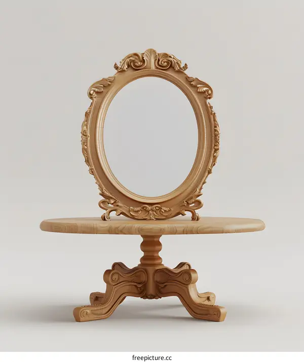 Ornate Wooden Frame on Table