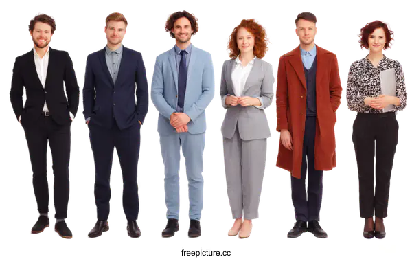 [Transparent Background PNG]Business Professionals in Formal Attire