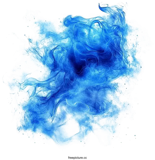 [Transparent Background PNG]Abstract Blue Smoke Art Illustration