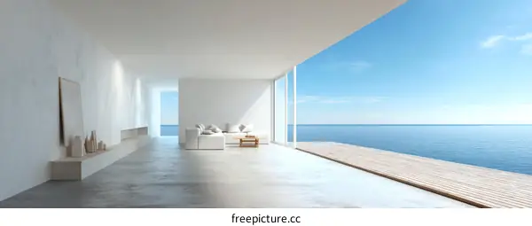 Modern Coastal Living Room Interior Design