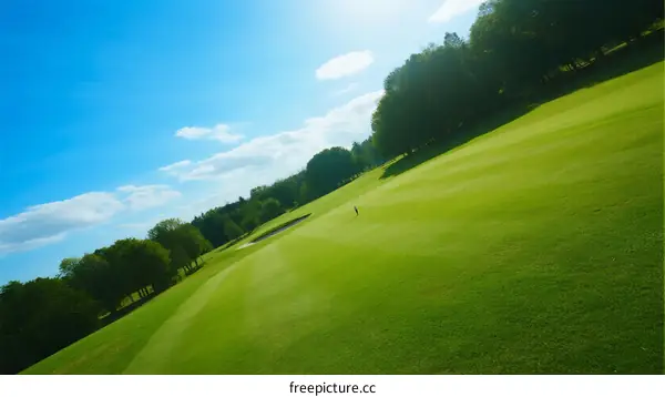 Sunny day view of a well-maintained golf course