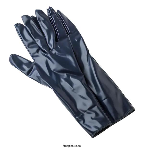[Transparent Background PNG]Pair of Blue Rubber Gloves on White Background