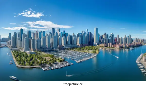 Chicago skyline from Lake Michigan