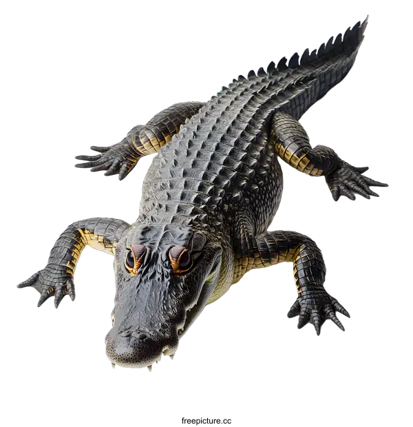 [Transparent Background PNG]Close Up Photo of an Alligator with White Background