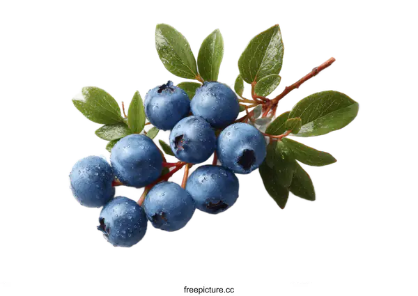 [Transparent Background PNG]Fresh Blueberries with Dew Drops